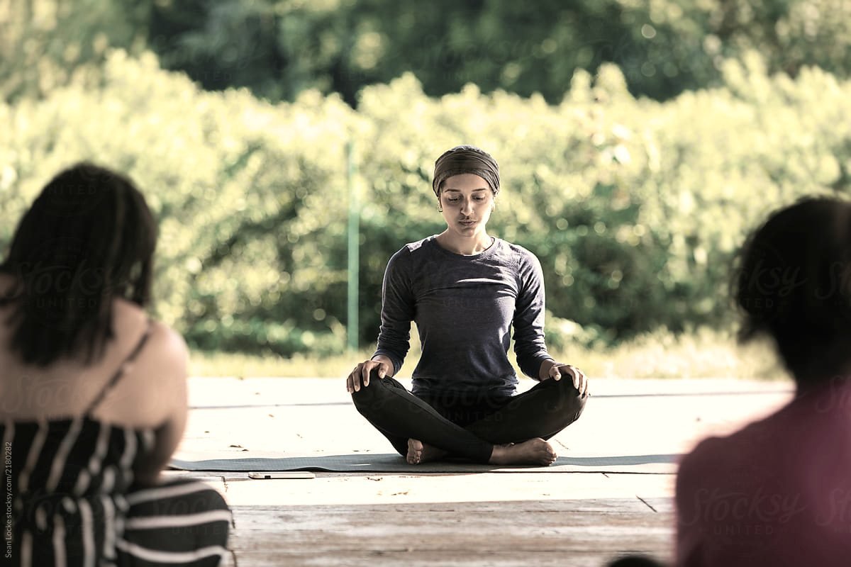Seated practice in a group session